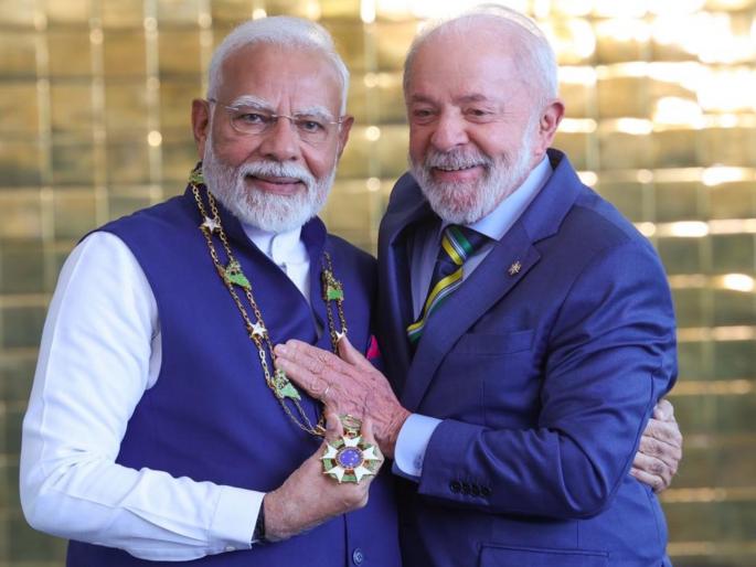 "Not just for me, but for 1.4 billion Indians..."; What did Prime Minister Narendra Modi say after receiving Brazil's highest honor? | "माझ्यासाठीच नाही, तर १४० कोटी भारतीयांसाठीही..."; ब्राझीलचा सर्वोच्च सन्मान मिळाल्यावर काय म्हणाले पंतप्रधान मोदी?