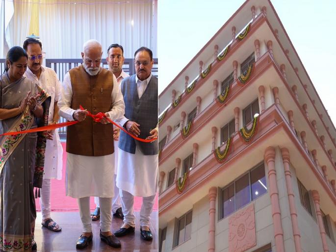 BJP office is not a building for us, it is a temple; PM Modi expressed his feelings | भाजप कार्यालय आमच्यासाठी इमारत नाही, मंदिर आहे; पंतप्रधान मोदींनी व्यक्त केल्या भावना...