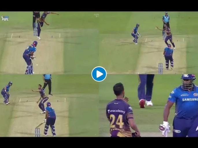 IPL 2021, MI vs KKR : Unhappy Kieron Pollard stares at Prasidh Krishna over KKR pacer's on-pitch antics, Video | IPL 2021, MI vs KKR : किरॉन पोलार्ड पुन्हा चर्चेत आला, KKRच्या गोलंदाजाला खुन्नस देत राहिला; Video 