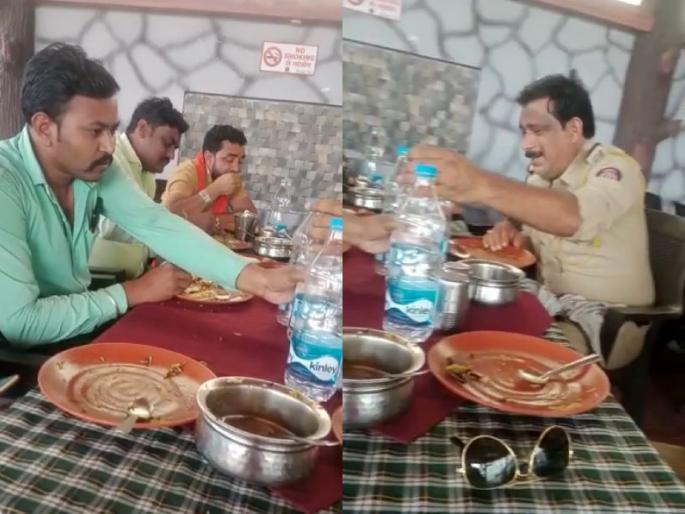 police partying with sand smugglers in bhandara video went viral | ..अन् हल्लेखोर रेती तस्कारांसोबत रंगली पोलिसांची सामिष पार्टी; व्हिडीओ व्हायरल police partying with sand smugglers in bhandara video went viral | ..अन् हल्लेखोर रेती तस्कारांसोबत रंगली पोलिसांची सामिष पार्टी; व्हिडीओ व्हायरल