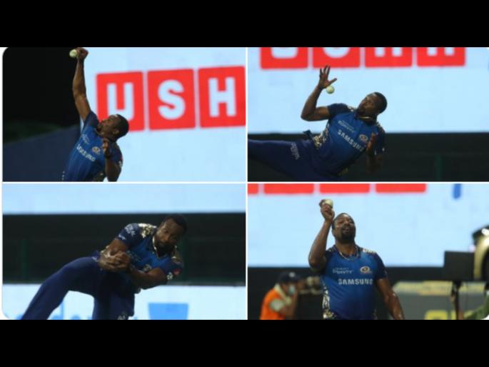 MI vs RR Latest News : Kieron Pollard take brillient catch on boundary, jos Buttler's brilliant innings comes to an end video | MI vs RR Latest News : एक, दोन, तीन अन् चार... किरॉन पोलार्डनं घेतलेला हा अफलातून कॅच पाहाच