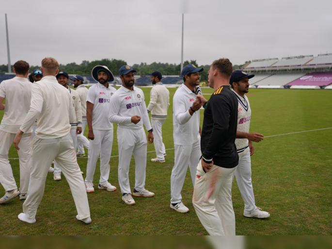India vs County XI : Three-day practice-game ends in a draw, Team India 311 and 192-3d & County XI 220-9 and 31-0  | IND vs County XI : KL Rahul, रवींद्र जडेजाची बॅट तळपली, जाणून घ्या अनिर्णीत सामन्यात टीम इंडियाची कामगिरी कशी झाली
