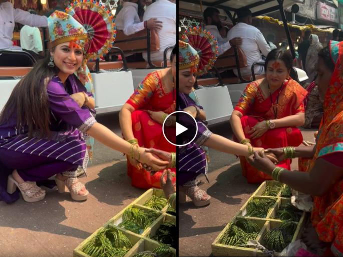 marathi actress prajakta gaikawad wear green bangles shared tuljapur video | प्राजक्ता गायकवाडची लगीनघाई! हातात भरल्या हिरवा बांगड्या, म्हणते- "पहिल्यांदाच..." marathi actress prajakta gaikawad wear green bangles shared tuljapur video | प्राजक्ता गायकवाडची लगीनघाई! हातात भरल्या हिरवा बांगड्या, म्हणते- "पहिल्यांदाच..."