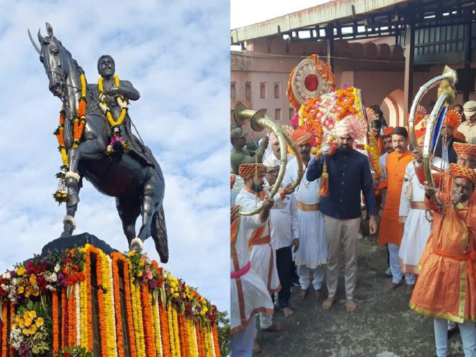 Celebrating Shiv Pratap Day at Pratapgad in Shivamay atmosphere | ढोल-ताशांचा गजर, छत्रपती शिवाजी महाराज की जयचा जयघोष, शिवमय वातावरणात प्रतापगडावर शिवप्रताप दिन साजरा 