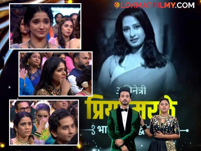 abhijeet khandkekar got emotional in memory of priya marathe in zee marathi awards everyones eyes were filled with tears video viral | कंठ दाटून आला, तोंडून शब्द फुटेना! प्रिया मराठेबद्दल बोलताना अभिजीत खांडकेकर भावुक,सर्वांचे डोळे पाणावले
