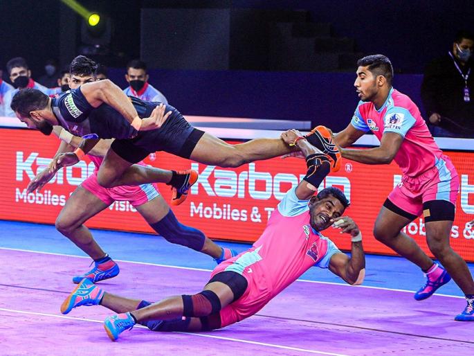 Pro Kabaddi League 2021-22 Live Updates U Mumba vs Jaipur Pink Panther Bengaluru Bulls vs Haryana Steelers | Pro Kabaddi League 2021-22: बंगळुरू, यू मुंबाचा धडाकेबाज विजय; अजीत कुमार, पवन कुमार ठरले हिरो Pro Kabaddi League 2021-22 Live Updates U Mumba vs Jaipur Pink Panther Bengaluru Bulls vs Haryana Steelers | Pro Kabaddi League 2021-22: बंगळुरू, यू मुंबाचा धडाकेबाज विजय; अजीत कुमार, पवन कुमार ठरले हिरो