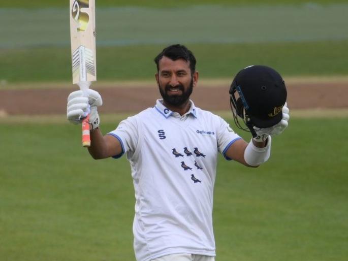 2 Double Hundreds and 2 hundreds from 7 innings; Cheteshwar Pujara smashes his 4th consecutive century in County Championship, he hits a six off Shaheen Afridi, Video  | Cheteshwar Pujara Vs Shaheen Afridi : चेतेश्वर पुजारा पाकिस्ताच्या शाहीन आफ्रिदीला पुरून उरला; झळकावली ७ डावांत २ द्विशतकं व २ शतकं, Video 