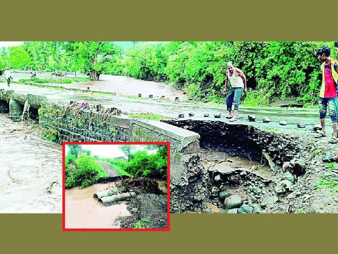59 bridge damaged in one day rain, four roads closed for transport | एकाच दिवसाच्या पावसाने बसला ५९ पुलांना तडाखा, चार मार्ग वाहतुकीसाठी बंद 59 bridge damaged in one day rain, four roads closed for transport | एकाच दिवसाच्या पावसाने बसला ५९ पुलांना तडाखा, चार मार्ग वाहतुकीसाठी बंद