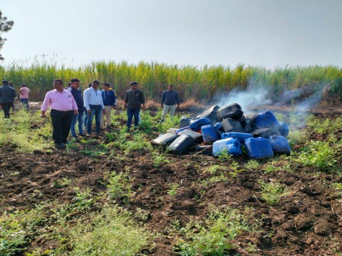 Village liquor stock worth 3 lakhs destroyed in Hinganigarh   | Pune Crime : हिंगणीगाड्यात ३ लाखांचा गावठी दारू साठा उद्ध्वस्त   Village liquor stock worth 3 lakhs destroyed in Hinganigarh   | Pune Crime : हिंगणीगाड्यात ३ लाखांचा गावठी दारू साठा उद्ध्वस्त