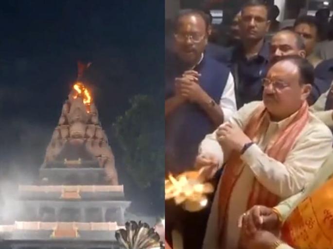 Sane Guruji Tarun Mitra Mandal pendol catches fire, BJP JP Nadda came to Aarti, pune news | पुण्यात मोठी दुर्घटना टळली! जे पी नड्डा आरतीला आलेले, साने गुरुजी तरुण मंडळाचा मांडव पेटला