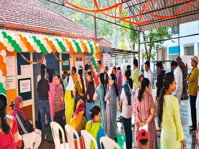 Pune Vidhan Sabha 2024 The highest voter turnout of 76.10 percent was in Indapur constituency; while the lowest was 50.11 percent in Hadapsar. | Pune Vidhan Sabha 2024: पुणे जिल्ह्यात ६१.०५ टक्के मतदान, इंदापूरमध्ये सर्वाधिक ७६.१० टक्के मतदान हडपसरमध्ये सर्वात कमी ५०.११ टक्के Pune Vidhan Sabha 2024 The highest voter turnout of 76.10 percent was in Indapur constituency; while the lowest was 50.11 percent in Hadapsar. | Pune Vidhan Sabha 2024: पुणे जिल्ह्यात ६१.०५ टक्के मतदान, इंदापूरमध्ये सर्वाधिक ७६.१० टक्के मतदान हडपसरमध्ये सर्वात कमी ५०.११ टक्के