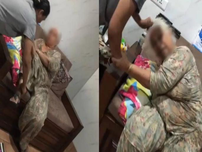 Daughter in law assaulting her elderly mother in law has come to light in Gurdaspur | केसांना धरून सोफ्यावर फेकले, स्टीलच्या ग्लासने...; सुनेकडून सासूला मारहाण, नातवाने काढला VIDEO Daughter in law assaulting her elderly mother in law has come to light in Gurdaspur | केसांना धरून सोफ्यावर फेकले, स्टीलच्या ग्लासने...; सुनेकडून सासूला मारहाण, नातवाने काढला VIDEO