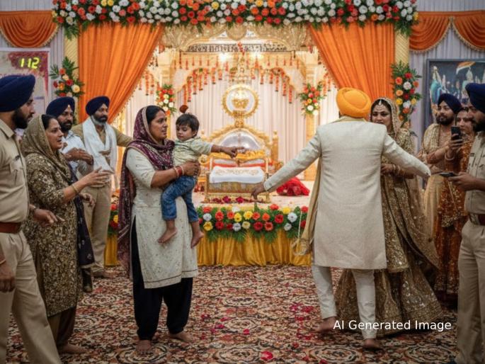 The groom stood up to get married again; his first wife arrived with a child on her side, carrying a bundle of joy... | दुसरं लग्न करायला उभा राहिला नवरदेव; भर मांडवात कडेवर मूल घेऊन पोहोचली पहिली पत्नी अन्... The groom stood up to get married again; his first wife arrived with a child on her side, carrying a bundle of joy... | दुसरं लग्न करायला उभा राहिला नवरदेव; भर मांडवात कडेवर मूल घेऊन पोहोचली पहिली पत्नी अन्...