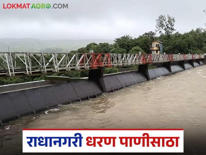 Radhanagari Dam's water storage increased by 7 percent in a day; How much water was stored in the dam? | राधानगरी धरणाच्या पाणीसाठ्यात एका दिवसात ७ टक्क्यांनी वाढ; धरणांत झाला किती पाणीसाठा?