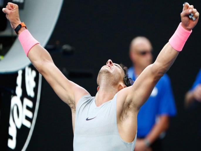 Australian Open: Rafa confronts and wins! Dyke Schwartzmann's Charley Dust | आॅस्ट्रेलियन ओपन : राफा झुंजला अन् जिंकला! दिएगो श्वार्ट्झमनला चारली धुळ  Australian Open: Rafa confronts and wins! Dyke Schwartzmann's Charley Dust | आॅस्ट्रेलियन ओपन : राफा झुंजला अन् जिंकला! दिएगो श्वार्ट्झमनला चारली धुळ