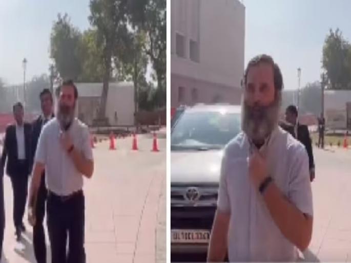 Video: White beard, long hair and half shirt; Rahul Gandhi reached the Parliament in the look of Bharat Jodo Yatra | Video: राहुल गांधींचा 'यात्रा लूक' कायम; संसदेत येताच काँग्रेस नेत्यांनी दिल्या 'भारत जोडो'च्या घोषणा Video: White beard, long hair and half shirt; Rahul Gandhi reached the Parliament in the look of Bharat Jodo Yatra | Video: राहुल गांधींचा 'यात्रा लूक' कायम; संसदेत येताच काँग्रेस नेत्यांनी दिल्या 'भारत जोडो'च्या घोषणा