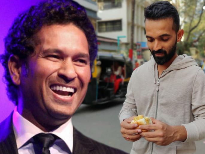 Ajinkya Rahane ask How do you like your vada pav? Sachin Tendulkar give hilarious reply | अजिंक्य रहाणेच्या 'वडा पाव' प्रश्नावर सचिन तेंडुलकरचं मजेशीर उत्तर...