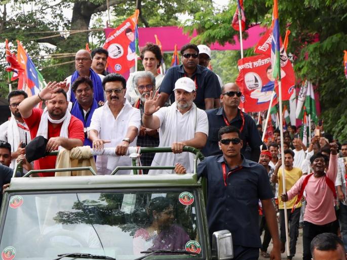 BJP attacks Congress and Rahul Gandhi over MK Stalin's Bihar visit | "ज्यांनी बिहारींना शिवीगाळ केली, त्यांना..."; भाजपाचा काँग्रेस खासदार राहुल गांधींवर हल्लाबोल