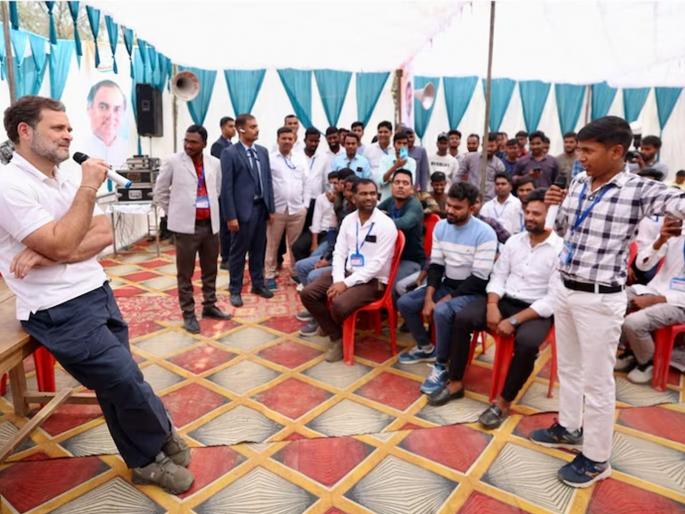 "...then BJP would never have won", Rahul Gandhi's big statement while interacting with students in Rae Bareli | "…तर भाजपा कधीच जिंकला नसता’’, रायबरेलीत विद्यार्थ्यांशी संवाद साधताना राहुल गांधींचं मोठं विधान   "...then BJP would never have won", Rahul Gandhi's big statement while interacting with students in Rae Bareli | "…तर भाजपा कधीच जिंकला नसता’’, रायबरेलीत विद्यार्थ्यांशी संवाद साधताना राहुल गांधींचं मोठं विधान