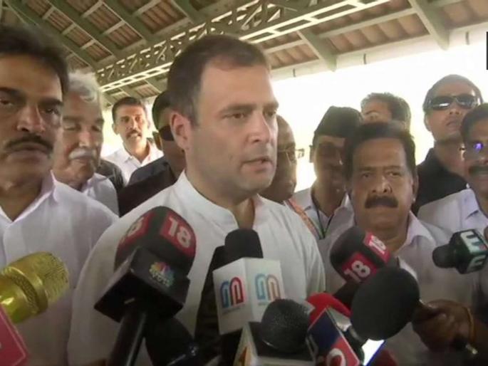 I have come to Kerala to send a message that India is one - Rahul Gandhi | ...म्हणून घेतला वायनाड येथून लढण्याचा निर्णय, राहुल गांधींनी सांगितले दक्षिण स्वारीचे कारण  I have come to Kerala to send a message that India is one - Rahul Gandhi | ...म्हणून घेतला वायनाड येथून लढण्याचा निर्णय, राहुल गांधींनी सांगितले दक्षिण स्वारीचे कारण