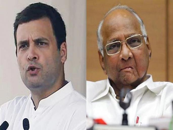 for opposition unity congress president rahul gandhi meets ncp chief sharad pawar | राजस्थान, मध्यप्रदेशातील निवडणुकीत आक्रमक व्हा, पवारांचा राहुल गांधींना सल्ला