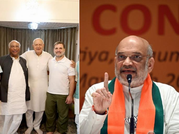 Amit Shah On Rahul Gandhi : Amit Shah's attack on Congress-National Conference alliance; 10 questions asked to Rahul Gandhi | काँग्रेस-नॅशनल कॉन्फरन्सच्या युतीवर अमित शाहंचा हल्लाबोल; राहुल गांधींना विचारले 10 प्रश्न... Amit Shah On Rahul Gandhi : Amit Shah's attack on Congress-National Conference alliance; 10 questions asked to Rahul Gandhi | काँग्रेस-नॅशनल कॉन्फरन्सच्या युतीवर अमित शाहंचा हल्लाबोल; राहुल गांधींना विचारले 10 प्रश्न...