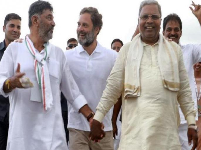 Karnatak Congress: 'Wait, I'll call you', Rahul Gandhi's message to DK Shivakumar | 'थोडी वाट पाहा, फोन करतो', मुख्यमंत्री बदलाच्या चर्चेदरम्यान राहुल गांधींचा डीके शिवकुमार यांना मेसेज