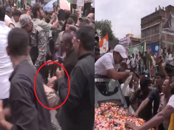 Rahul Gandhi Bihar: Rahul Gandhi's car hits a policeman, 'This is a march that crushes the people', BJP's blunt criticism | राहुल गांधींच्या गाडीची पोलिसाला धडक, 'ही तर जनतेला चिरडणारी यात्रा', भाजपची बोचरी टीका Rahul Gandhi Bihar: Rahul Gandhi's car hits a policeman, 'This is a march that crushes the people', BJP's blunt criticism | राहुल गांधींच्या गाडीची पोलिसाला धडक, 'ही तर जनतेला चिरडणारी यात्रा', भाजपची बोचरी टीका
