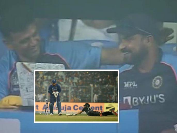 IND vs NZ, 3rd T20I : Ishan Kishan Hits Bulls Eye To Dismiss Mitchell Santner, Rahul Dravid appreciate New fielding coach, Watch Video  | IND vs NZ, 3rd T20I : इशान किशननं केला भारी रन आऊट; पण चर्चेत आली राहुल द्रविडची कृती, जिंकली मनं, पाहा Video 