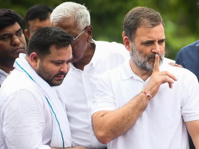 Bihar Assembly Election 2025: Rahul Gandhi's hydrogen bomb exploded on him, Mahagathbandhan won less than 40 seats | राहुल गांधींचा हायड्रोजन बॉम्ब त्यांच्यावरच फुटला, काँग्रेस-राजदच्या पराभवाची 5 कारणे...