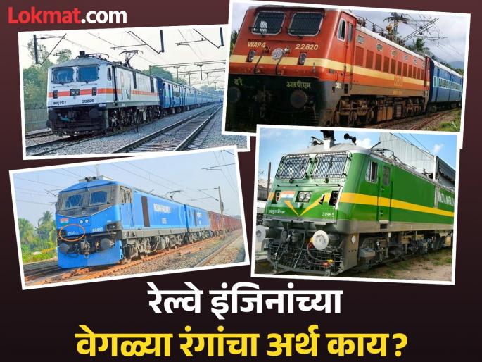 Why do train engines have different colors? See what the purpose and meaning of each color is | रेल्वेच्या इंजिनचे रंग वेगवेगळे का असतात? पाहा प्रत्येक रंगाचा काय असतो उद्देश आणि अर्थ Why do train engines have different colors? See what the purpose and meaning of each color is | रेल्वेच्या इंजिनचे रंग वेगवेगळे का असतात? पाहा प्रत्येक रंगाचा काय असतो उद्देश आणि अर्थ