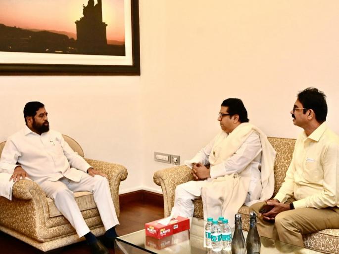 MNS chief Raj Thackeray met Chief Minister Eknath Shinde at his residence in Varsha | राज ठाकरे पुन्हा 'वर्षा'वर, मुख्यमंत्र्यांसोबत खलबतं; कोणत्या मुद्द्यांवर चर्चा? MNS chief Raj Thackeray met Chief Minister Eknath Shinde at his residence in Varsha | राज ठाकरे पुन्हा 'वर्षा'वर, मुख्यमंत्र्यांसोबत खलबतं; कोणत्या मुद्द्यांवर चर्चा?