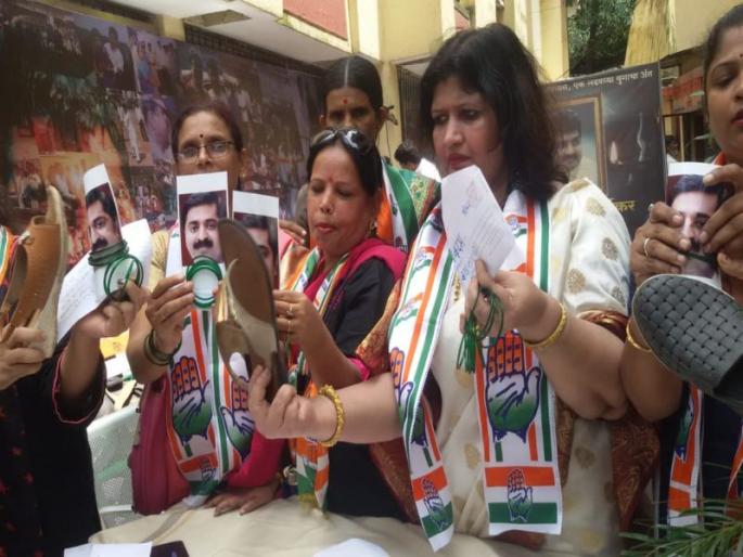 NCP's women worker condemn on ram kadam | राष्ट्रवादीच्या रणरागिणी राम कदमांना भिडल्या; दाखवला इंगा NCP's women worker condemn on ram kadam | राष्ट्रवादीच्या रणरागिणी राम कदमांना भिडल्या; दाखवला इंगा
