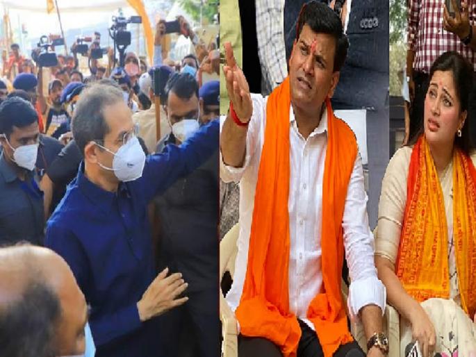 Shiv Sena vs. Navneet Rana at Matoshree; Chief Minister does not trust the police? BJP's question | मातोश्रीबाहेर शिवसैनिकांची गर्दी; मुख्यमंत्र्यांचा पोलिसांवर विश्वास नाही? भाजपचा सवाल Shiv Sena vs. Navneet Rana at Matoshree; Chief Minister does not trust the police? BJP's question | मातोश्रीबाहेर शिवसैनिकांची गर्दी; मुख्यमंत्र्यांचा पोलिसांवर विश्वास नाही? भाजपचा सवाल