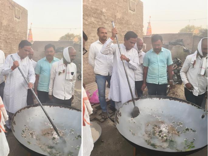 Raosaheb Danve became the 'chef' for the wedding of the security guard's son; He served poha to the guests in the Mandwa | रावसाहेब दानवे वॉचमनच्या मुलाच्या लग्नानिमित्त 'शेफ' बनले; पाहुण्यांना पोहे बनवून वाढले Raosaheb Danve became the 'chef' for the wedding of the security guard's son; He served poha to the guests in the Mandwa | रावसाहेब दानवे वॉचमनच्या मुलाच्या लग्नानिमित्त 'शेफ' बनले; पाहुण्यांना पोहे बनवून वाढले