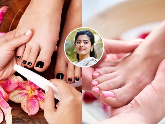 How to do pedicure at home for cracked heels Celebrity beauty hacks Rashmika Mandanna beauty tips footcare massage | तळपाय रखरखीत झाले- टाचा भेगाळल्या? रश्मिका मंदानासारखे पेडिक्युअर घरच्या घरी, टाचा होतील मऊमुलायम