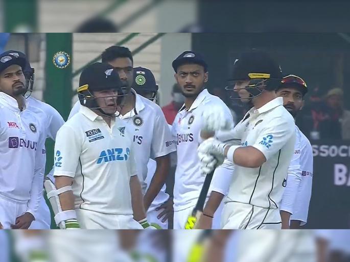 IND vs NZ, 1st Test Live Updates : India needs 9 wickets to win on Day 5, will Young asks for a referral after the time is out | IND vs NZ, 1st Test Live Updates : नशिबानं आर अश्विनला विकेट मिळाली, न्यूझीलंडच्या फलंदाजाच्या कृतीवर भडकली टीम इंडिया 