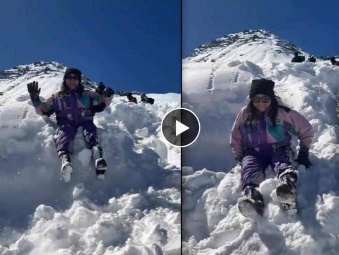 maharashtrachi hasyajatra fame actress rasika vengurlekar enjoying in snow shared video | बर्फाळ प्रदेशात एन्जॉय करतेय 'महाराष्ट्राची हास्यजत्रा' फेम अभिनेत्री, मजेशीर व्हिडीओ केला शेअर