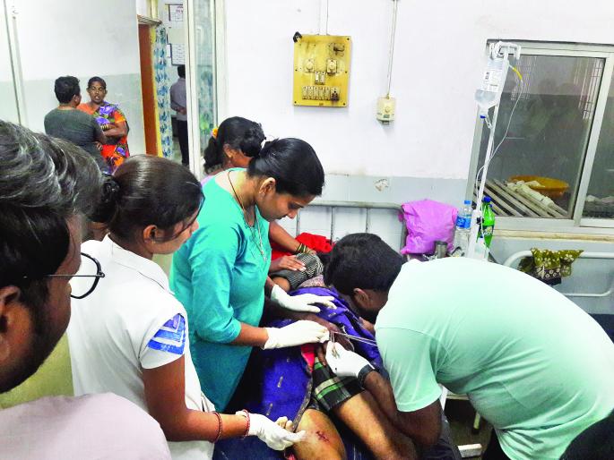 Three people injured in Chandivan's Dapoli taluka in the attack on wild pigs, admitted to hospital in critical condition. | जंगली डुकराने केलेल्या हल्ल्यात दापोली तालुक्यातील चांदीवणे येथे ३ जखमी, प्रकृती गंभीर असल्याने रुग्णालयात दाखल Three people injured in Chandivan's Dapoli taluka in the attack on wild pigs, admitted to hospital in critical condition. | जंगली डुकराने केलेल्या हल्ल्यात दापोली तालुक्यातील चांदीवणे येथे ३ जखमी, प्रकृती गंभीर असल्याने रुग्णालयात दाखल