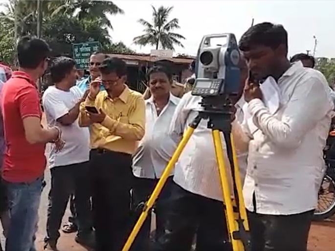 Because of land acquisition the quarrel in the village | जमीनमोजणीमुळे कुवारबावलामध्ये तणाव, ग्रामस्थ, व्यापाऱ्यांनी दर्शविला विरोध