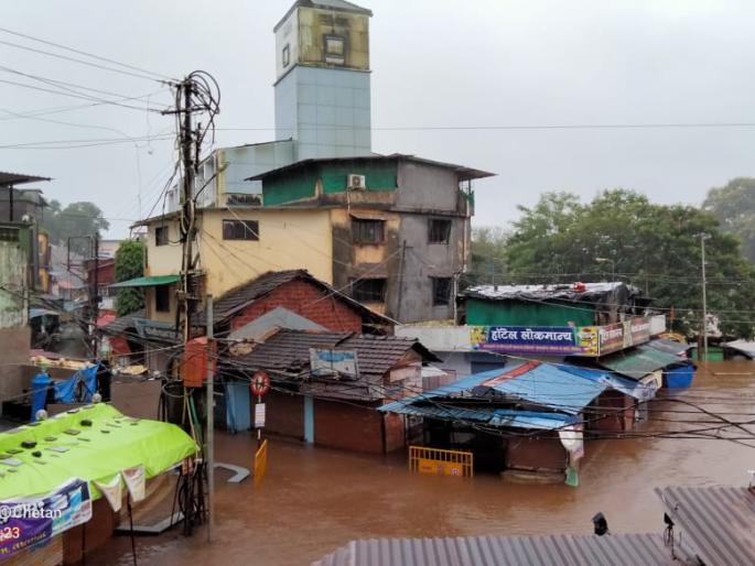 maharashtra ratnagiri heavy rain water logging market under water traffic stopped | Heavy Rain : रत्नागिरी जिल्ह्यात अस्मानी संकट, अनेक ठिकाणी पूर maharashtra ratnagiri heavy rain water logging market under water traffic stopped | Heavy Rain : रत्नागिरी जिल्ह्यात अस्मानी संकट, अनेक ठिकाणी पूर