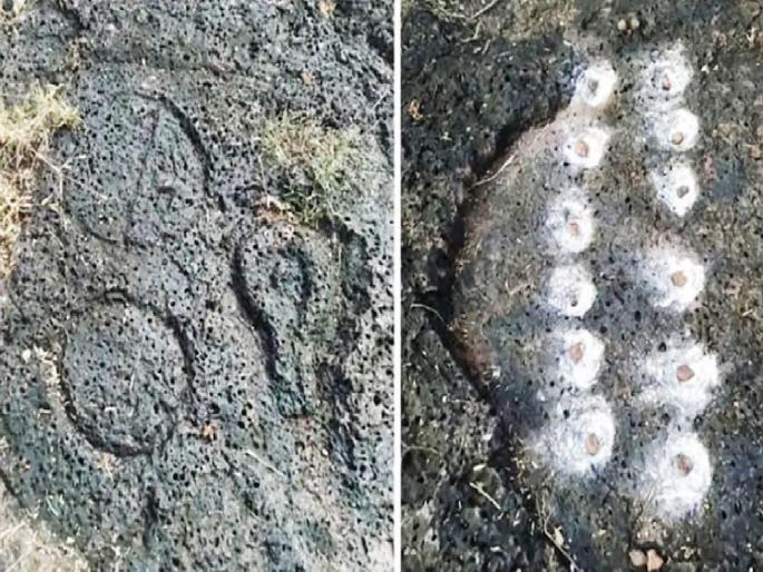 African Patkhela carvings found at Ratnadurg Fort | रत्नदुर्ग किल्ल्यावर सापडले आफ्रिकन पटखेळाचे कातळशिल्प African Patkhela carvings found at Ratnadurg Fort | रत्नदुर्ग किल्ल्यावर सापडले आफ्रिकन पटखेळाचे कातळशिल्प