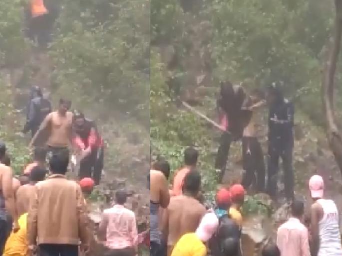 Riotous, drunk youths nabbed by police at Rautwadi waterfall, Lakhs of fines were recovered | कोल्हापूर: राऊतवाडी धबधब्यावर हुल्लडबाज, मद्यधुंद तरुणांना पोलिसांनी चोपले; लाखोंचा दंड वसूल