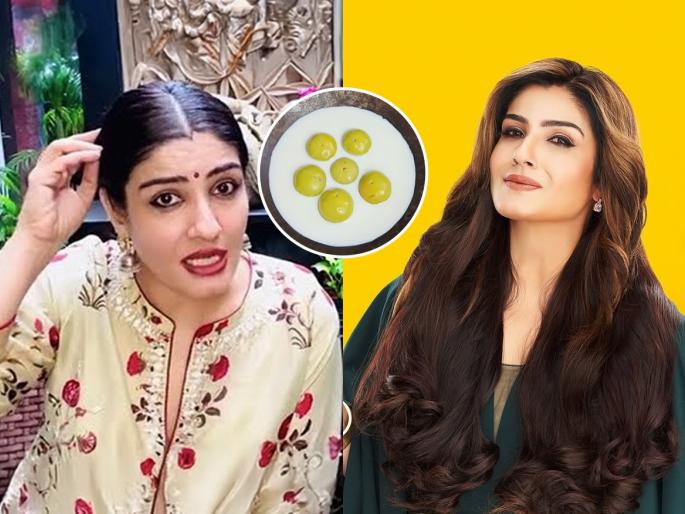 raveena tandon shared secret of her thick hair, amla hair mask for thick and long hair, home made hair mask for the fast growth of hair  | रविना टंडनच्या दाट केसांचं सिक्रेट आहे आवळा- दुधाचा हेअरमास्क! बघा कसा तयार करायचा...