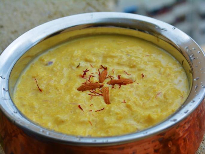 Have you ever eaten raw mango kheer? Try this sweet curry from sour raw mango |  कैरीची खीर खाल्ली आहे कधी? करुन तर पहा आंबट कैरीची मस्त गोड खीर
