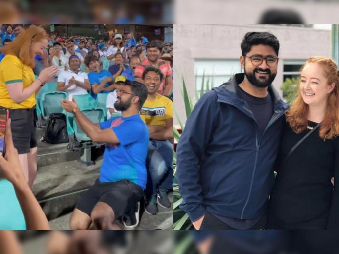 Cricket couple which was united in Sydney stadium in the second ODI between India and Australia spotted supporting RCB in IPL 2021  | IPL 2021: RCB की MI?, सिडनी वन डे सामन्यातील Viral Couple पुन्हा चर्चेत; जाणून घ्या कारण