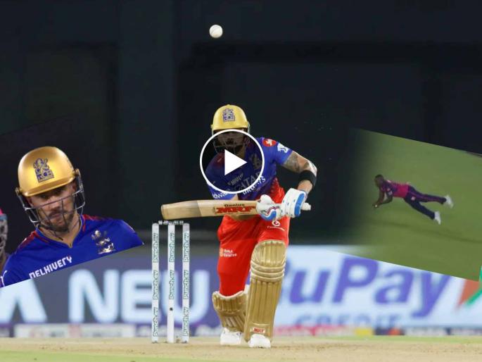 RR vs RCB, IPL 2024 Eliminator Marathi Live : Virat Kohli become the first-ever batter to score 8000 runs in IPL history , AN ABSOLUTE STUNNER BY ROVMAN POWELL, Faf Du Plessis dismissed for 17 in 14 balls, Video  | रोव्हमन पॉवेलचा Stunner कॅच; फॅफ ड्यू प्लेसिस माघारी, पण विराट कोहलीने रचला विक्रम भारी