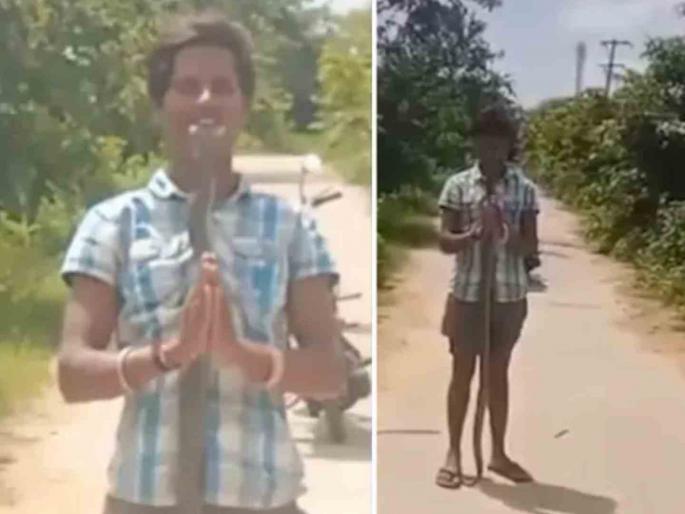 6-foot-long cobra, pressed into mouth for reel What happened next was shocking | बापरे! ६ फूट लांब कोब्रा, रीलसाठी तोंडात दाबला; पुढं जे घडलं ते धक्कादायक 6-foot-long cobra, pressed into mouth for reel What happened next was shocking | बापरे! ६ फूट लांब कोब्रा, रीलसाठी तोंडात दाबला; पुढं जे घडलं ते धक्कादायक