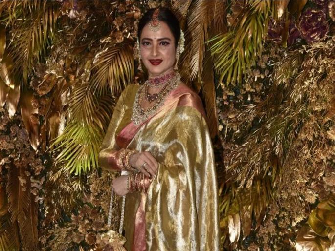 Rekha Sister radha attended armaan jain's reception | रेखा यांच्याइतकीच सुंदर आहे त्यांची छोटी बहीण, अरमान जैनच्या रिसेप्शनला लावली होती हजेरी