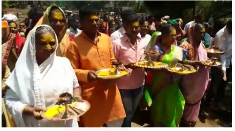 Renuka Devi's Panchaganga bathing ceremony in Kolhapur | कोल्हापूरात साधेपणाने रेणुका देवीचा पंचगंगा स्नान सोहळा 